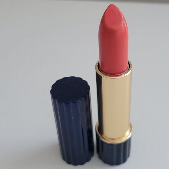 Estee Lauder All Day Lipstick BLUSHING ROSE Navy Blue Ribbed Tube Full Size - Picture 2 of 5